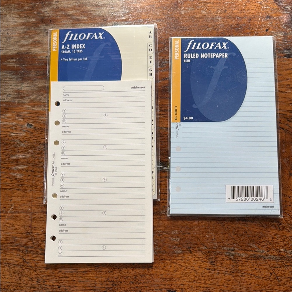 Personal Filofax refills